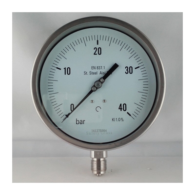 Oil Filled Air Vacuum Stainless Steel Pressure Manometer Shockproof Brass Connection