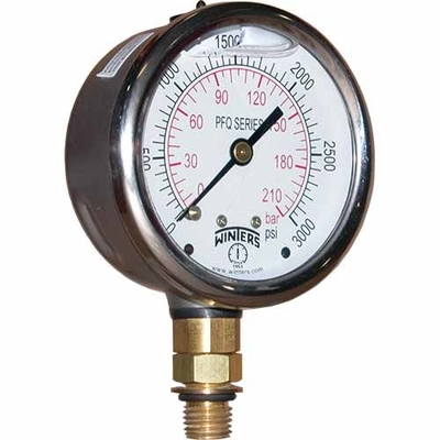80mm Brass Liquid Filled Pressure Gauge With EN 837-1 Oil Pressure Gauge
