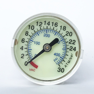 Balloon Inflation Device Medical Brass Pressure Gauge 30 ATM 40mm Radial