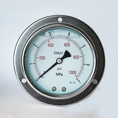 100mm 1000 psi 7 MPa Vibration-proof Panel Mounting Manometer Silicone Oil Liquid Filled Pressure Gauge