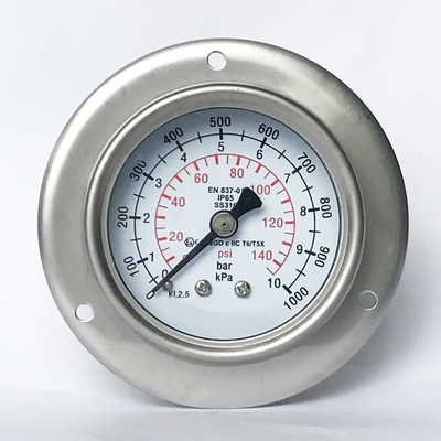 Paper Machine Manometer Pressure Gauge Penal Mouting 63mm 10 Bar