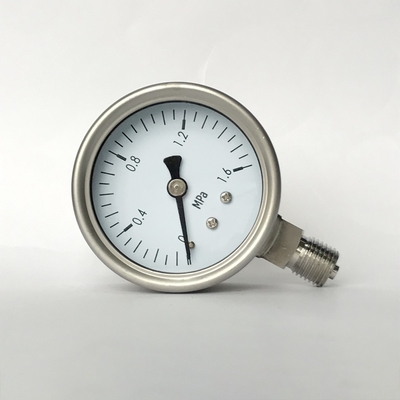 Radial Direction Chemical Pressure Gauge 1.6 MPa 63mm 316SS Wetted