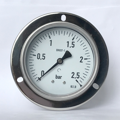 2.5 Bar 100mm All Stainless Steel Pressure Gauge KL 1.0 Panel Mount