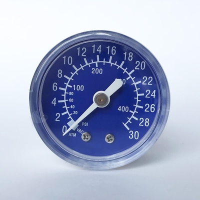 SS 316 Bourton Tube Axial Pressure Gauge Plastic Case 40mm Stainless Steel Connector