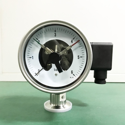 Radial Direction Electric Contact Pressure Gauge 6 Bar 100mm Dial Diaphragm Sealed Gauge