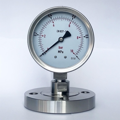 SUS 304 Flange Mount Pressure Gauge 1 MPa 100mm Diaphragm Seal Type Pressure Gauge