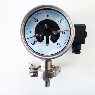 SUS 316 Electric Contact Pressure Gauges Diaphragm 60 Bar Flange Pressure Gauge