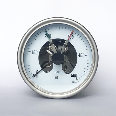 316 SS Electric Contact Pressure Gauges 500 Bar 100mm Back Mount Pressure Gauge