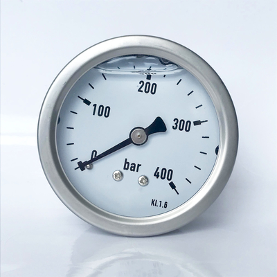 60mm 400 bar Silicone Oil Filled Manometer Brass Connection Liquid-filled Pressure Gauge