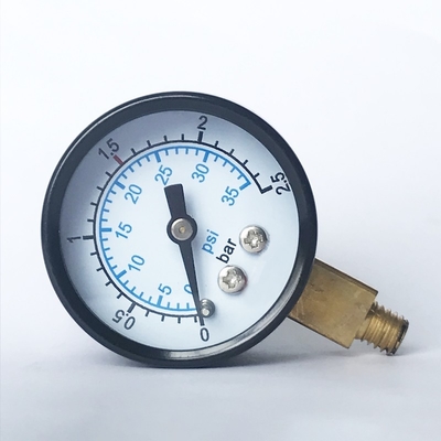 35mm Radial Pressure Gauge 2.5 Bar Brass Wetted Industrial Manometer