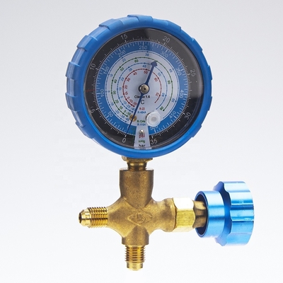 70mm 35 Bar Refrigeration Pressure Gauge Blue Cover Manifold Pressure Gauge