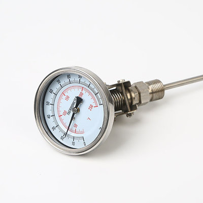 Heat Transfer 100mm Bimetal Thermometer Temperature Gauge Stainless Steel