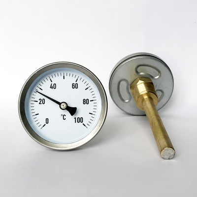 63mm Bimetallic Temperature Gauge 100C Solar Collectors Bimetallic Actuated Thermometers