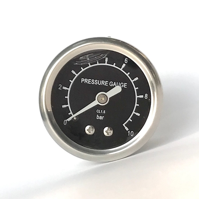 1.5&quot; 10 bar Back Mount Manometer Black Dial Hydraulic Pump All Stainless Steel Pressure Gauge