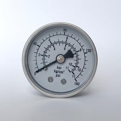 2&quot; 160 psi Axial Mount Manometer 1/4&quot; NPT Oil Filling All Stainless Steel Pressure Gauge