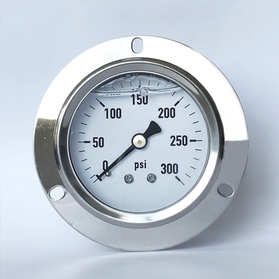 2.5&quot; 300 psi Panel Mount Manometer G 1/8&quot; 1/4&quot; Silicone Oil All Stainless Steel Pressure Gauge