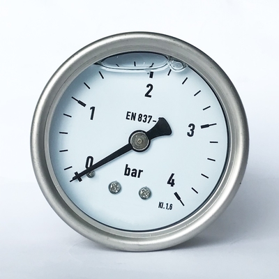 2.5&quot; 4 bar Back Connection Manometer G 1/8&quot; 1/4&quot; Oil Filled All Stainless Steel Pressure Gauge