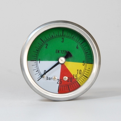 2.5 Inches 25 bar Silicone Oil Filling Manometer G 1/4 Back Connection Liquid Filled Pressure Gauge