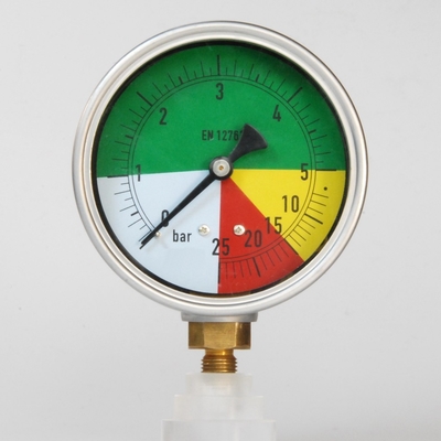 4 Inches 25 bar Silicone Oil Filling Manometer G 1/2 Radial Connection Liquid Filled Pressure Gauge