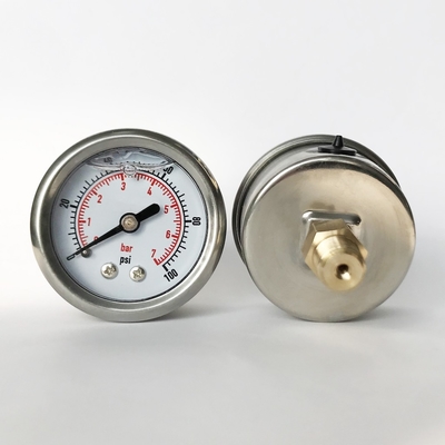 1.5 Inches Dual Scale Glycerine Fillable Manometer 1/8&quot; NPT Back Mount Liquid Filled Pressure Gauge