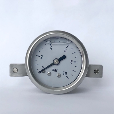 10 Bar 1.5 Inches SS316 Panel Mount Pressure Gauge Front Flange Liquid Filled