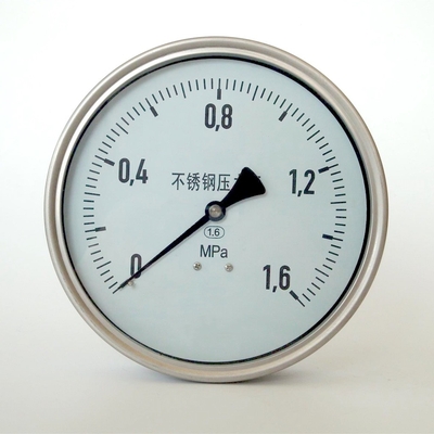 EN 837-1 1.6 MPa All Stainless Steel Pressure Gauge Blow Out Protection 1/2 PT SUS 316