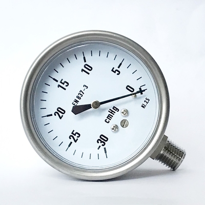 -30 CmHg Capsule Low Pressure Gauge 316 SS Bellows Manometer Radial Mount