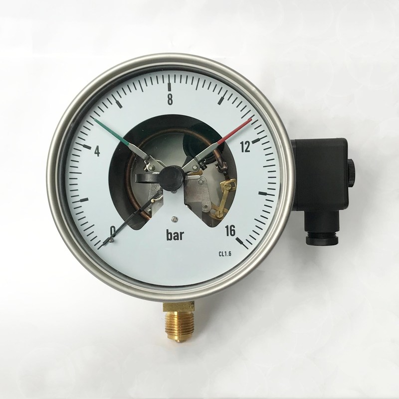 CL 1.6 Electric Contact Pressure Gauges 160mm 16 Bar Manometer Radial