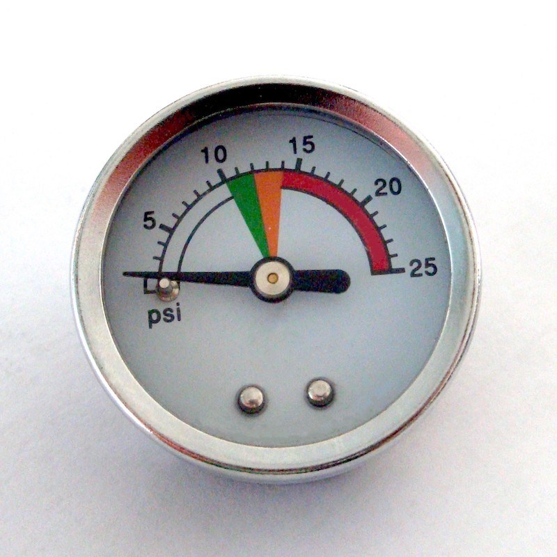 40mm Medical Pressure Gauge 25 Psi Acrylic Lens Brass Socket For