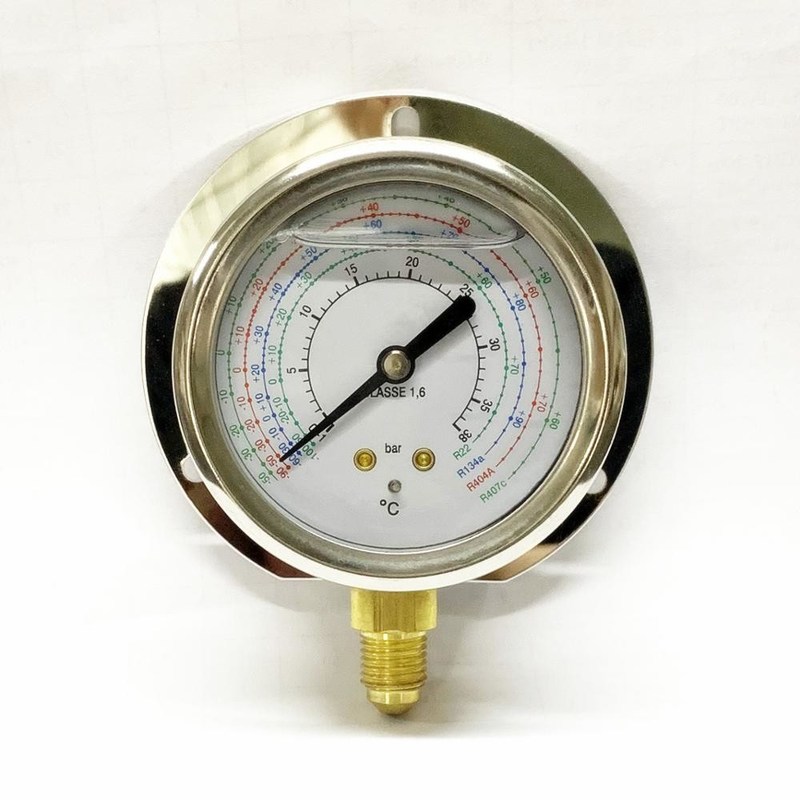 63mm Stainless Steel Pressure Gauge Flange Type 38 Bar BSPT Panel Mounting