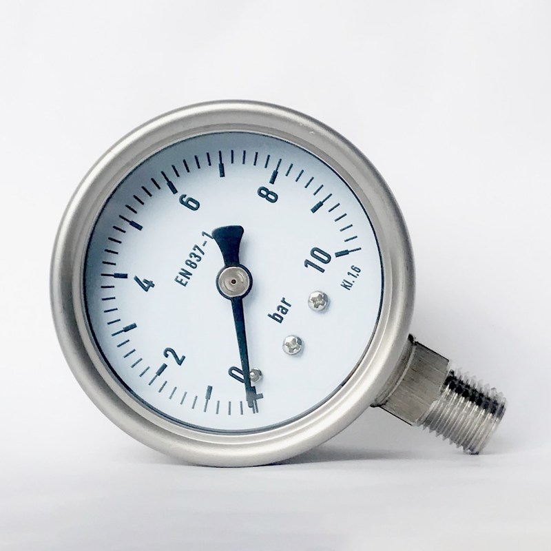 2.5" 10 bar Liquidfilled Manometer SUS 316 Tube/Socket All Stainless Steel Pressure Gauge