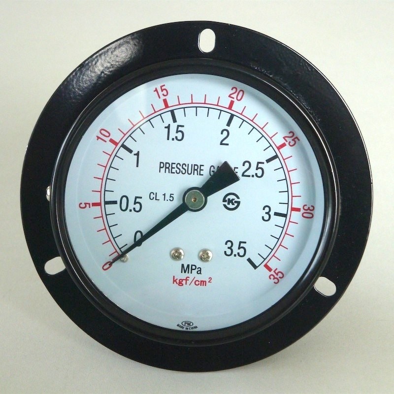 80mm Back Mount Pressure Gauge 3.5 MPa Phosphor Bronze Dual Scale