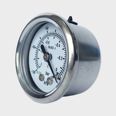 40mm Stainless Steel Case Fillable Glycerin Pressure Gauge For Vacuum Pump