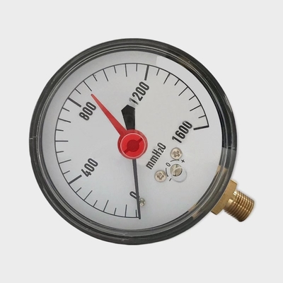 1600mmH2o Steel Case Low Pressure Gauge 63mm Dial