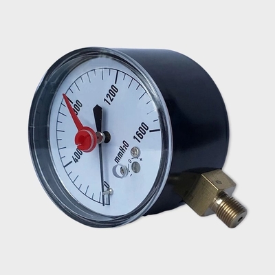 1600mmH2o Steel Case Low Pressure Gauge 63mm Dial