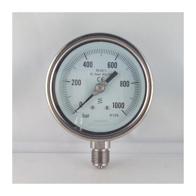 Safe Hydraulic Oil Pressure Gauge Stainless Steel 316 / 304 OEM