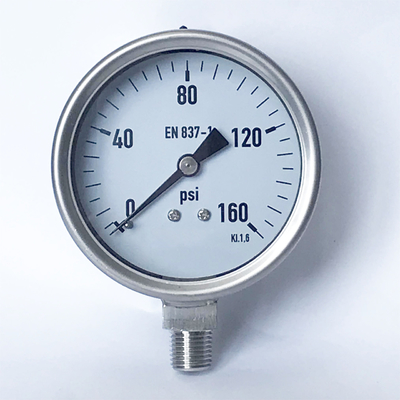 Hydraulic All Stainless Steel Pressure Gauge