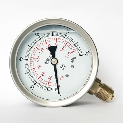 100mm 100 MPa Vibration-proof Manometer Glycerin Liquid Filled Pressure Gauge