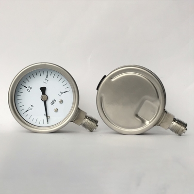 Radial Direction Chemical Pressure Gauge 1.6 MPa 63mm 316SS Wetted