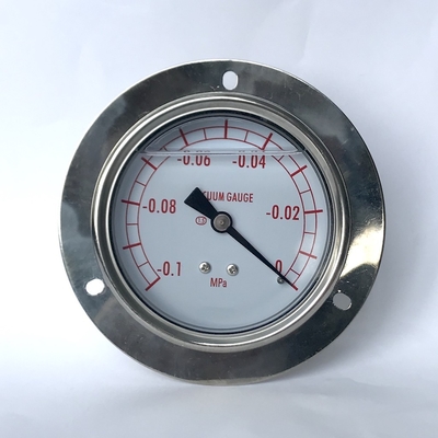 SS Case Vacuum Pressure Gauge 75mm 0.1 MPa Flange Panel Mount Pressure Gauge