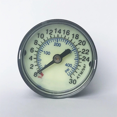 Black Acrylic Lens Pressure Gauge Dial 30 ATM 40mm Plastic Pressure Gauge