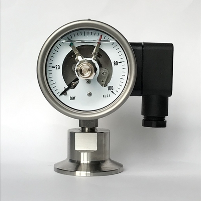 SS 304 Diaphragm Seal Pressure Gauge 100 Bar Hygienic Electric Contact Manometer