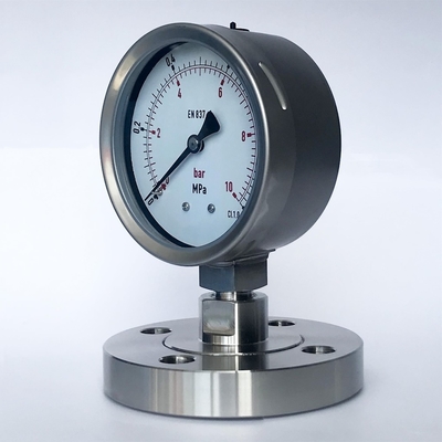 SUS 304 Flange Mount Pressure Gauge 1 MPa 100mm Diaphragm Seal Type Pressure Gauge