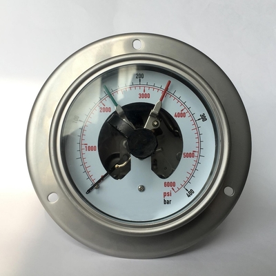 SS 316 Lower Mount Pressure Gauge 400 Bar 6000 Psi Stainless Steel Pressure Gauge