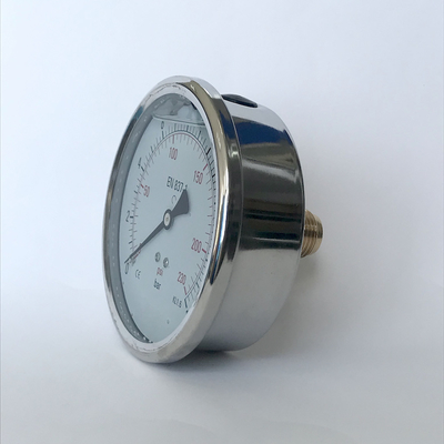 100mm 230 psi Anti-seismic Manometer Stainless Steel Case Liquid-filled Pressure Gauge