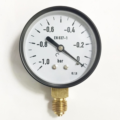 EN 837-1 1 Bar Pressure Gauge 2.5 Inch 63mm Bottom Mount Pressure Gauge