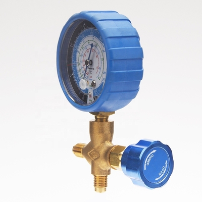 70mm 35 Bar Refrigeration Pressure Gauge Blue Cover Manifold Pressure Gauge