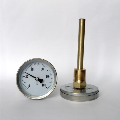 63mm Bimetallic Temperature Gauge 100C Solar Collectors Bimetallic Actuated Thermometers