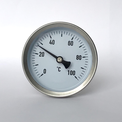 63mm Bimetallic Temperature Gauge 100C Solar Collectors Bimetallic Actuated Thermometers