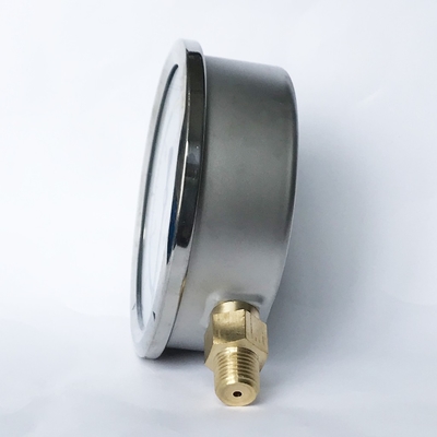 11 Kg Cm2 Oil Filled Pressure Gauge 304SS NPT 4 Inch Pressure Gauge
